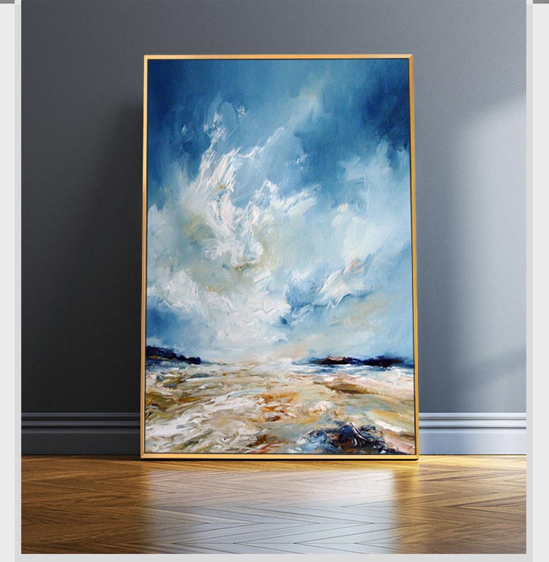 Ocean view oil painting-SEA RAGE-framed-100% hand-painted canvas art-large  size oil painting(OC-12)