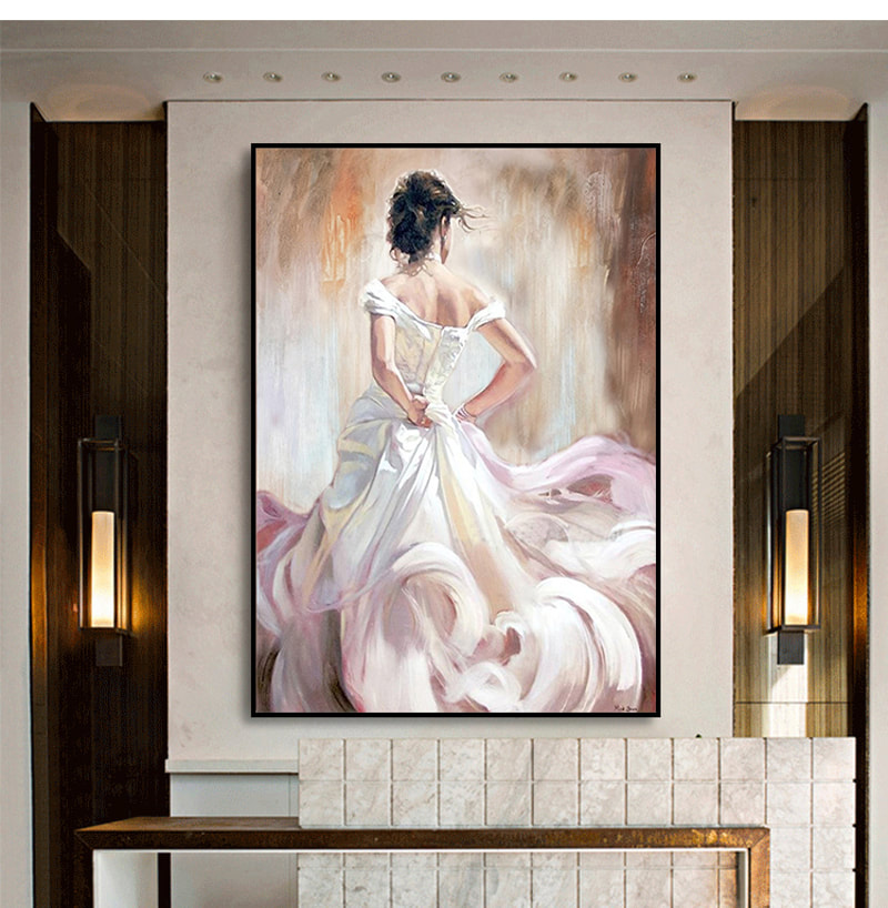 Figure oil painting-DANCING GIRL-framed-100% hand-painted canvas art-large  size oil painting ( DG-02)
